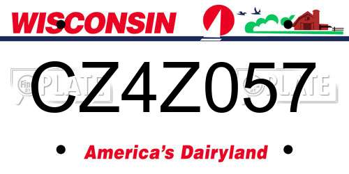 CZ4Z057 Wisconsin License Plate