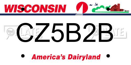 CZ5B2B Wisconsin License Plate