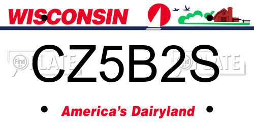 CZ5B2S Wisconsin License Plate