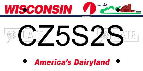 CZ5S2S Wisconsin License Plate