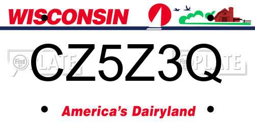 CZ5Z3Q Wisconsin License Plate