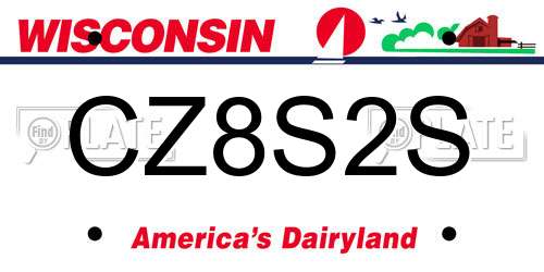 CZ8S2S Wisconsin License Plate