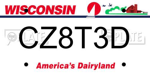 CZ8T3D Wisconsin License Plate