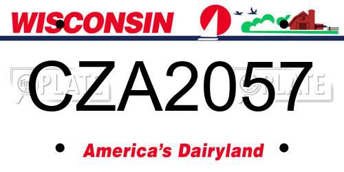 CZA2057 Wisconsin License Plate