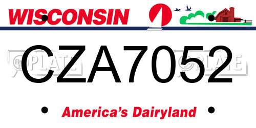 CZA7052 Wisconsin License Plate