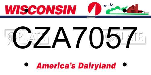 CZA7057 Wisconsin License Plate