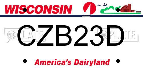 CZB23D Wisconsin License Plate