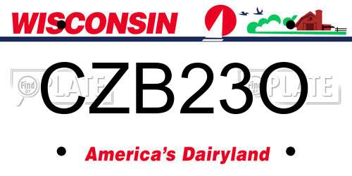 CZB23O Wisconsin License Plate