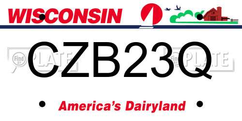 CZB23Q Wisconsin License Plate