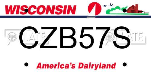 CZB57S Wisconsin License Plate