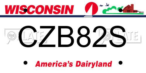CZB82S Wisconsin License Plate