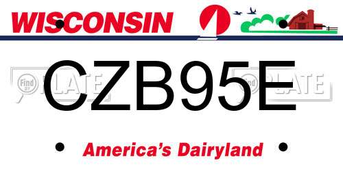CZB95E Wisconsin License Plate