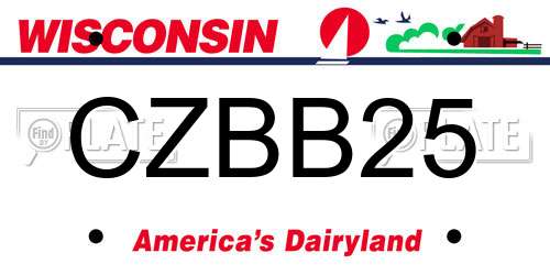 CZBB25 Wisconsin License Plate