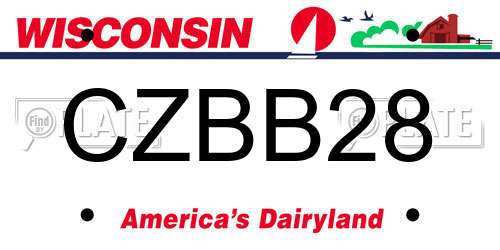 CZBB28 Wisconsin License Plate