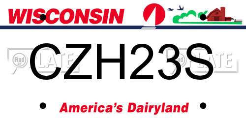 CZH23S Wisconsin License Plate