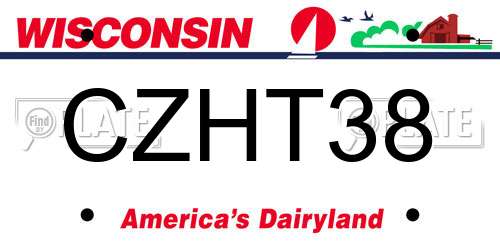 CZHT38 Wisconsin License Plate