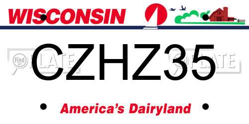 CZHZ35 Wisconsin License Plate