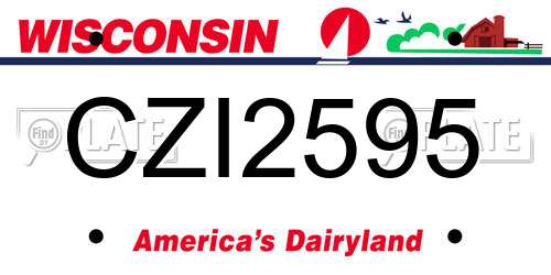 CZI2595 Wisconsin License Plate
