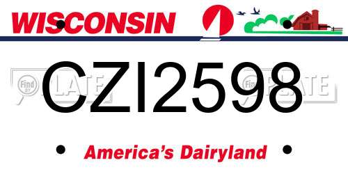 CZI2598 Wisconsin License Plate