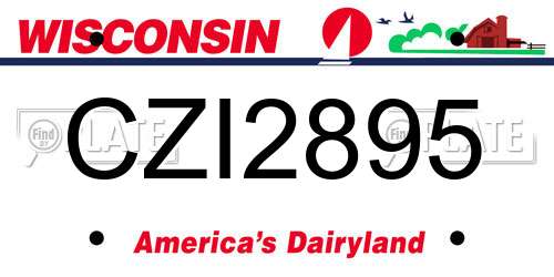 CZI2895 Wisconsin License Plate