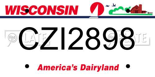 CZI2898 Wisconsin License Plate