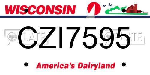CZI7595 Wisconsin License Plate