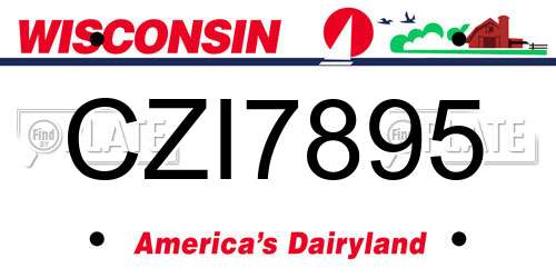 CZI7895 Wisconsin License Plate