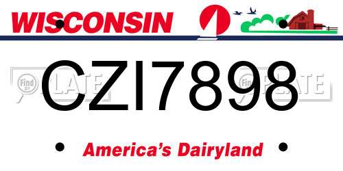 CZI7898 Wisconsin License Plate