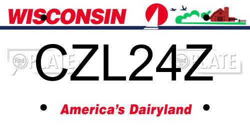 CZL24Z Wisconsin License Plate
