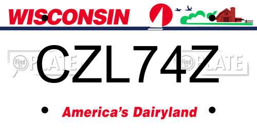 CZL74Z Wisconsin License Plate