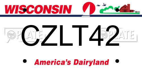 CZLT42 Wisconsin License Plate