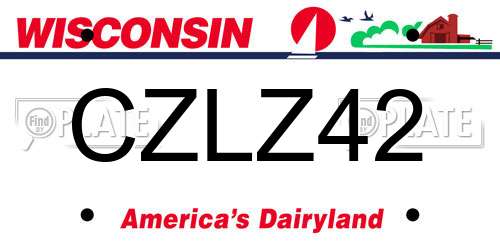 CZLZ42 Wisconsin License Plate