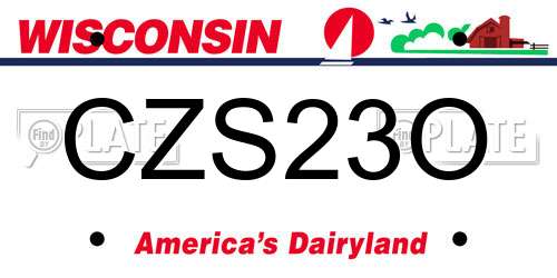 CZS23O Wisconsin License Plate
