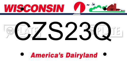 CZS23Q Wisconsin License Plate