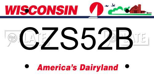 CZS52B Wisconsin License Plate