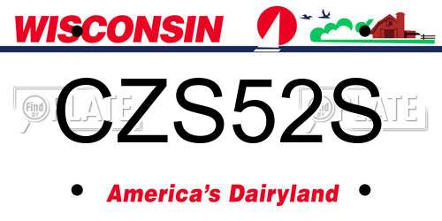 CZS52S Wisconsin License Plate