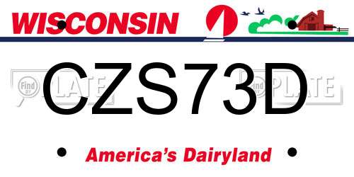 CZS73D Wisconsin License Plate