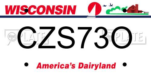 CZS73O Wisconsin License Plate