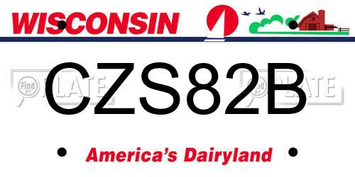 CZS82B Wisconsin License Plate