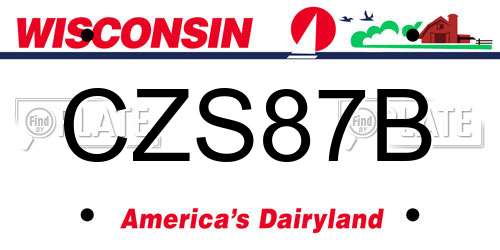 CZS87B Wisconsin License Plate