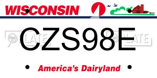 CZS98E Wisconsin License Plate
