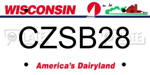 CZSB28 Wisconsin License Plate