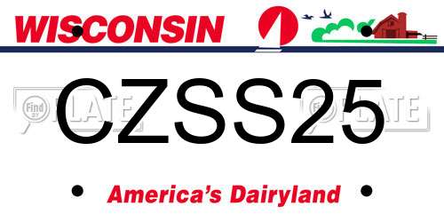 CZSS25 Wisconsin License Plate