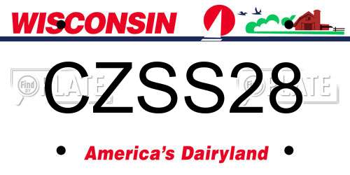 CZSS28 Wisconsin License Plate