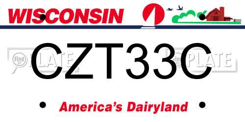 CZT33C Wisconsin License Plate