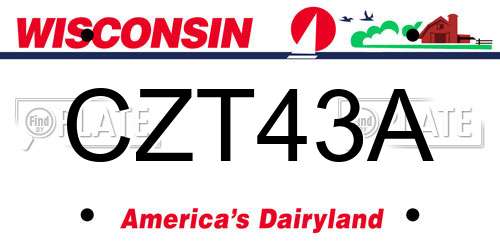 CZT43A Wisconsin License Plate