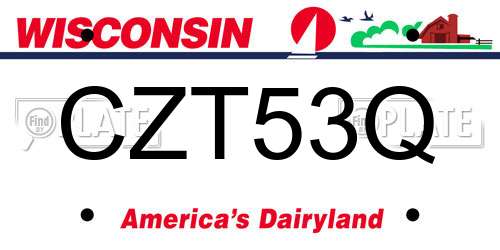 CZT53Q Wisconsin License Plate