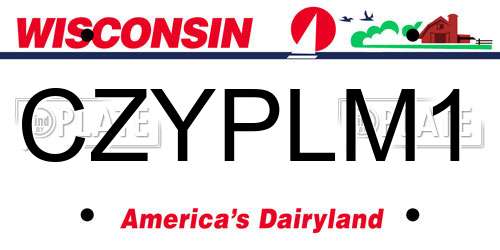 CZYPLM1 Wisconsin License Plate