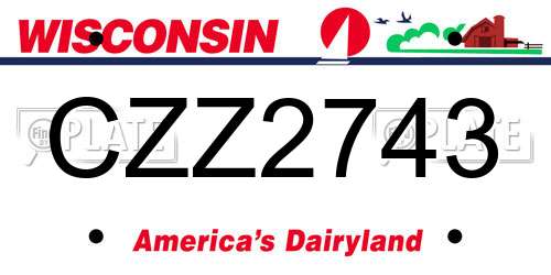 CZZ2743 Wisconsin License Plate