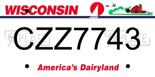 CZZ7743 Wisconsin License Plate